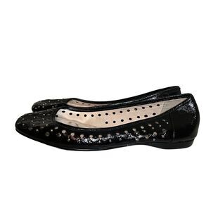 MICHAEL Michael Kors Black Flats size 7.5 Silver Studs Perforated Classy Fun